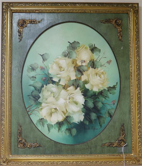 Jeanette Dykman Still life of roses 19.5 x 15.5in.